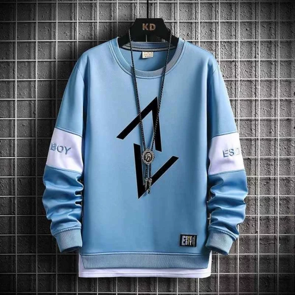 Camiseta Masculina De Manga Longa Estilo Moda Fina De Rua Fino Casual Blusa Branca Preta - Imagem 4