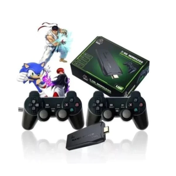 Video game Stick 4K Com 20000 Jogos 64gb 2 Controles Sem Fio Console Portatil Jogos Retro Video Game - Imagem 5